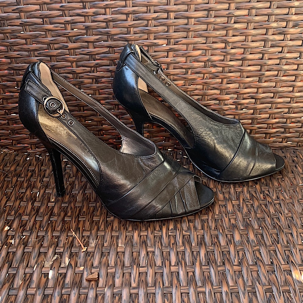 Marc Fisher Peep-Toe Heels with buckle detail